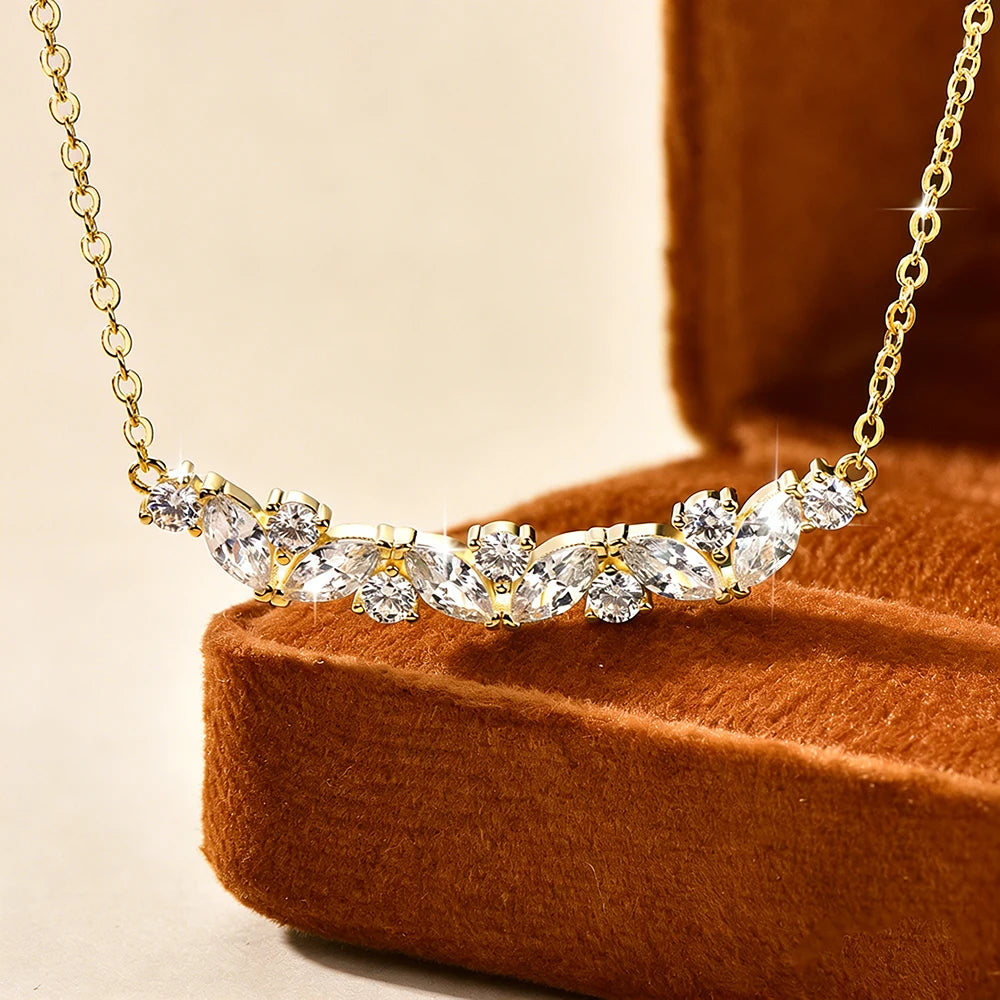 Colar Aurora de Zircônias Banhado em Ouro 24K