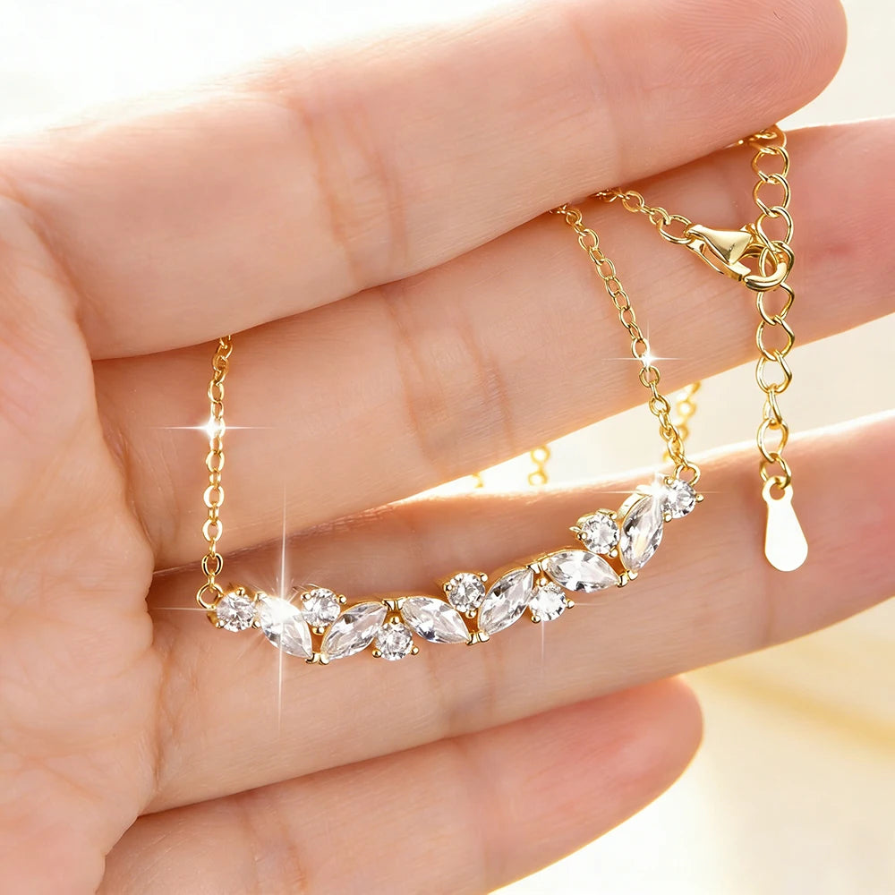 Colar Aurora de Zircônias Banhado em Ouro 24K