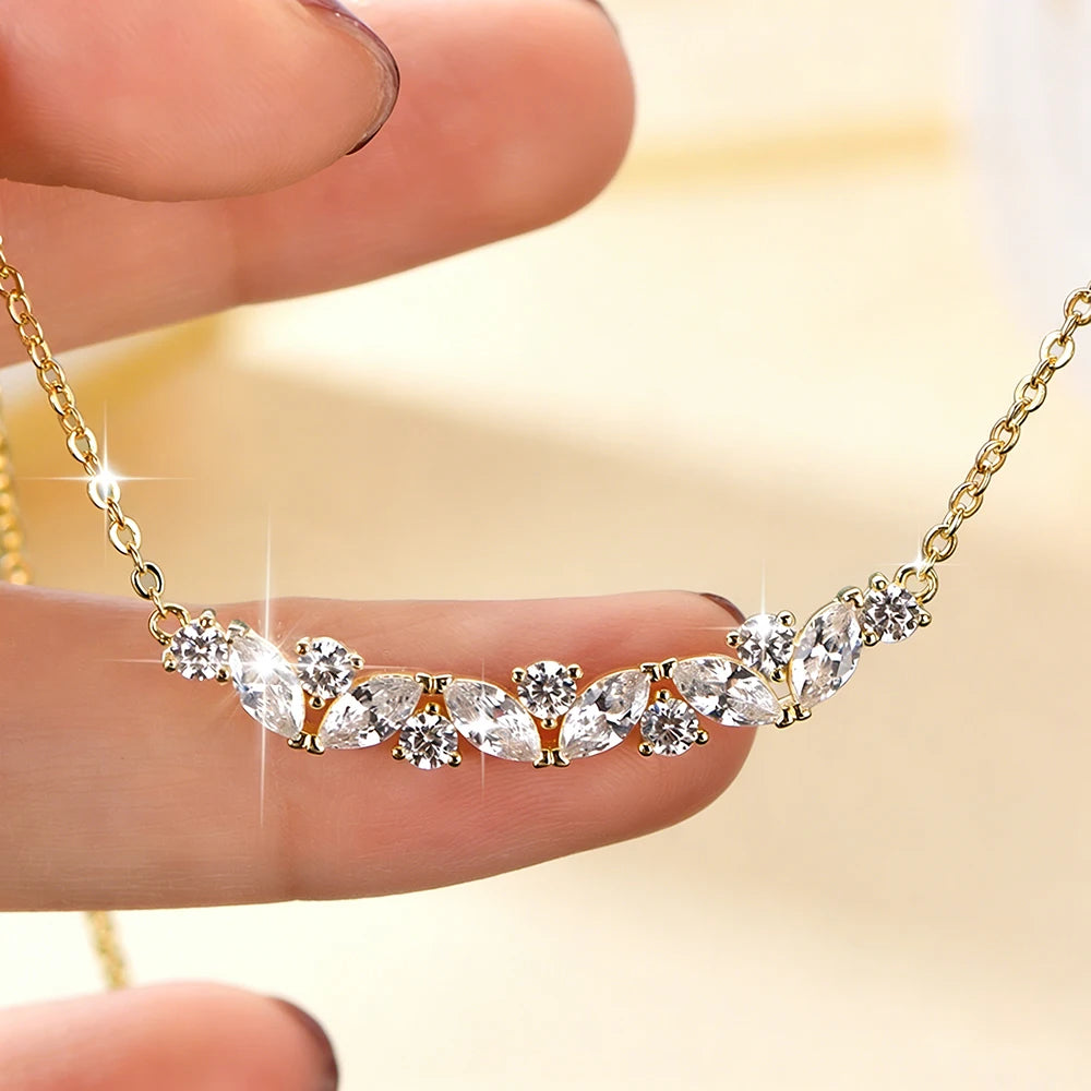 Colar Aurora de Zircônias Banhado em Ouro 24K