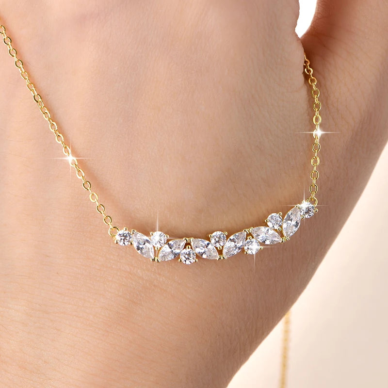 Colar Aurora de Zircônias Banhado em Ouro 24K