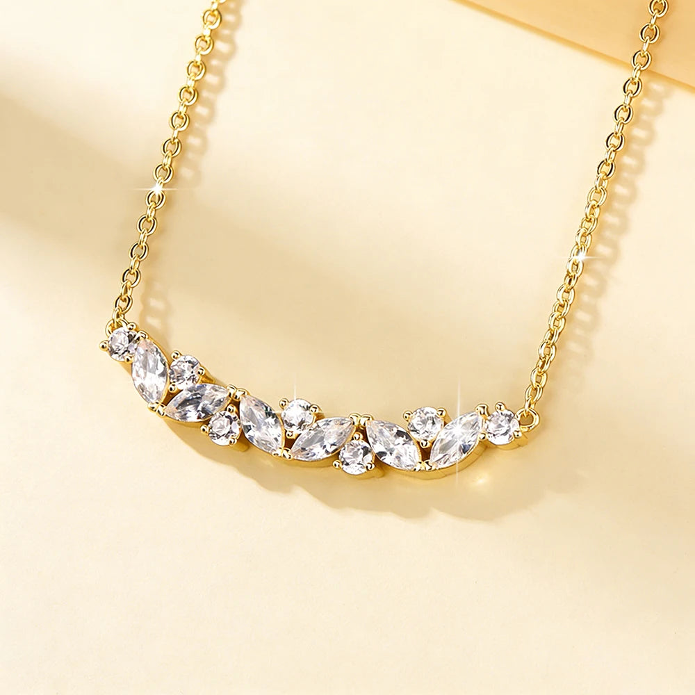 Colar Aurora de Zircônias Banhado em Ouro 24K