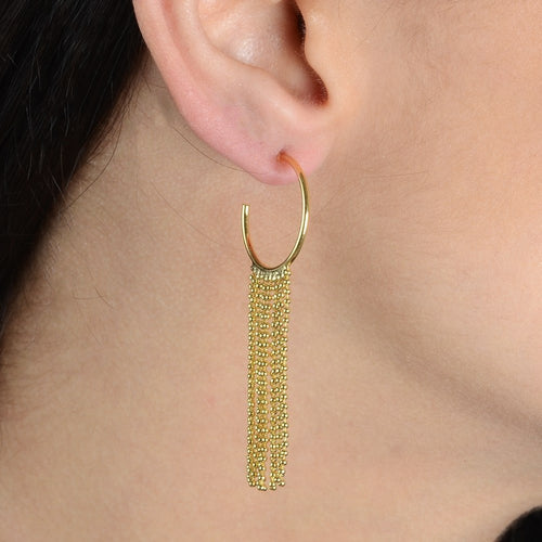 Brinco Dourado de Argola e Franja - Galeria